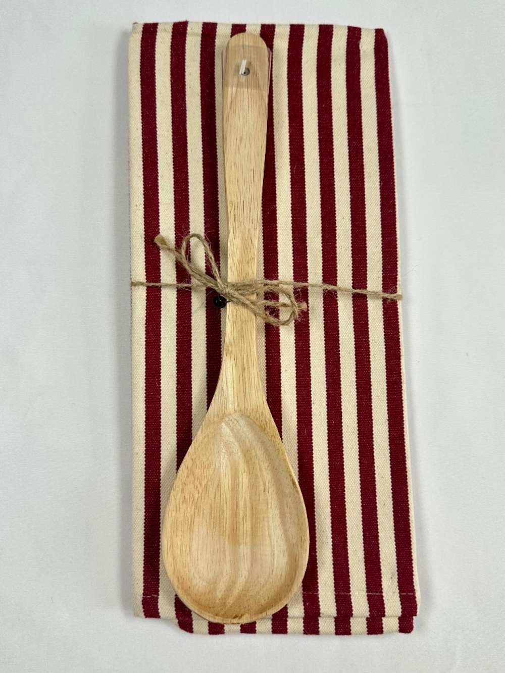 Sleigh Bell Bistro Towel and Wooden Spoon Gift Set, Towel 16x26in, Spoon 12.5in